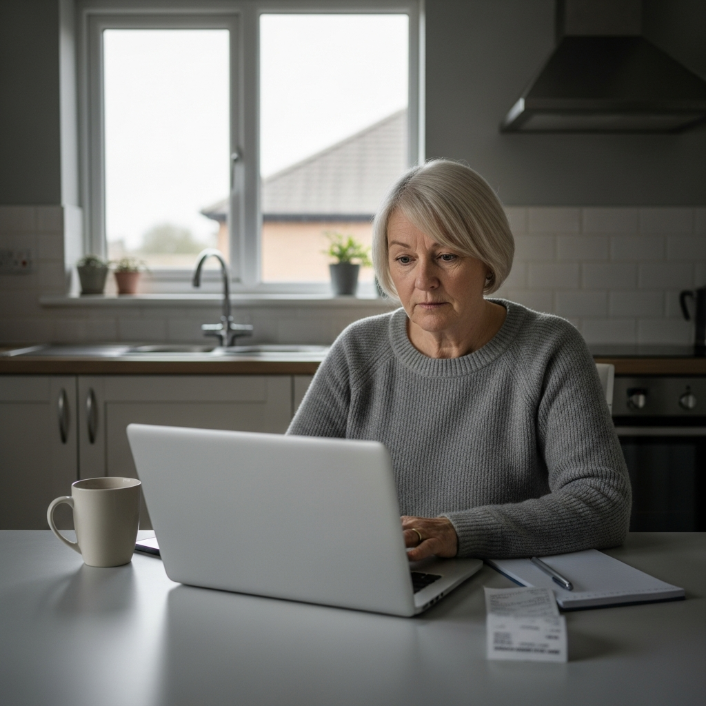 UK homeowner viewing personalised heat pump cost calculator results showing savings from combining with solar panels