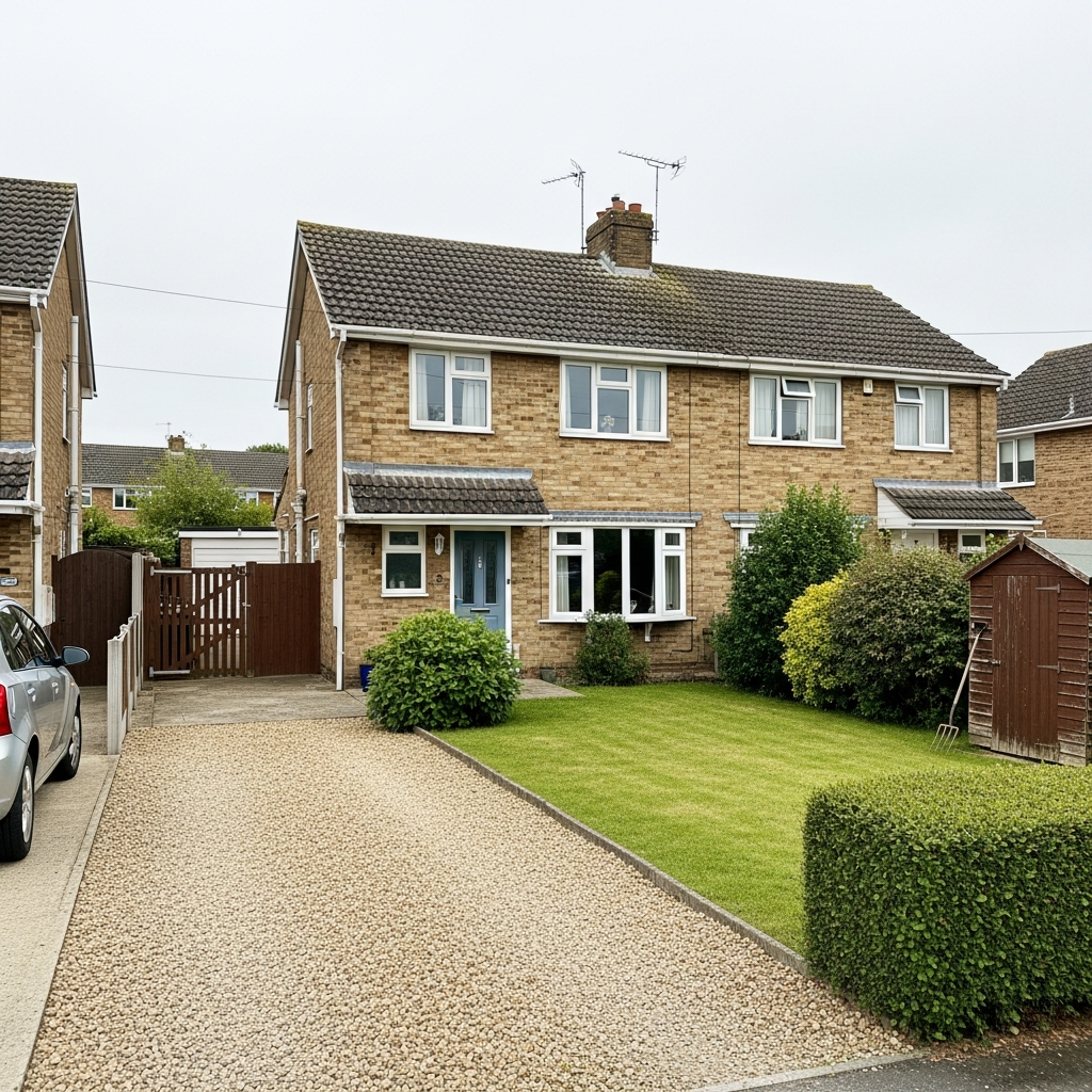 UK detached home with air source heat pump operating efficiently in winter weather
