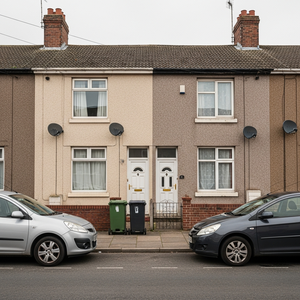 UK terraced house where outdoor space for a heat pump may be limited