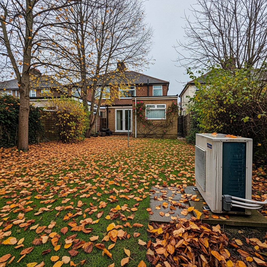 UK home in autumn when heat pump running costs begin to increase ahead of winter heating season