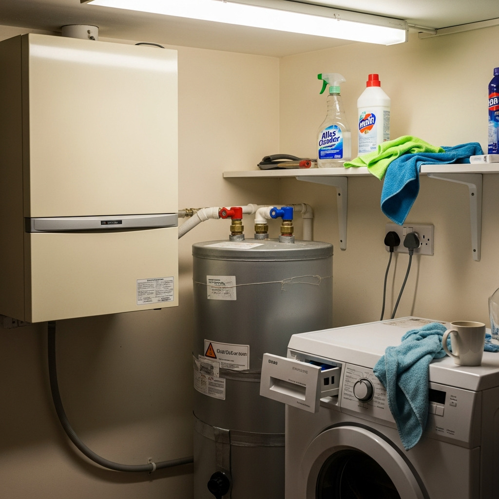 Ground source heat pump cascade system installed in the plant room of a large UK property